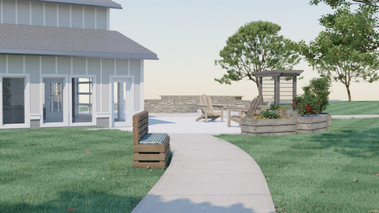 Exterior benches chairs side door