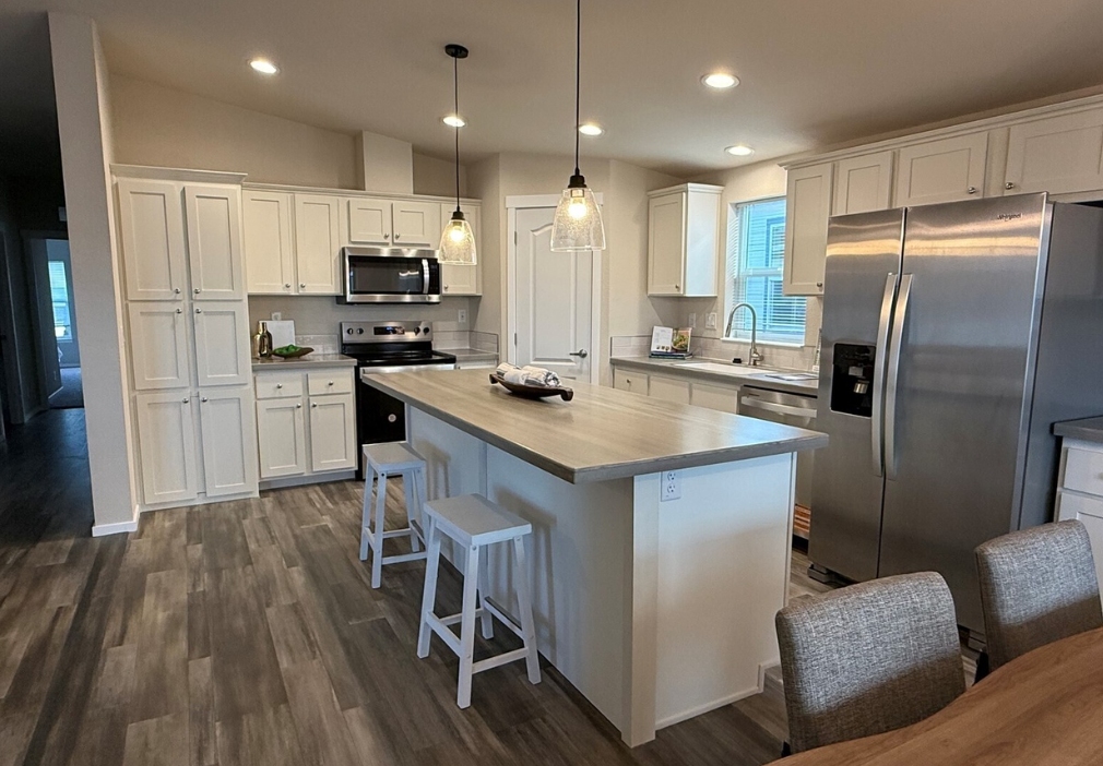 chef inspired kitchen with oversized island at lavender meadows in sequim wa