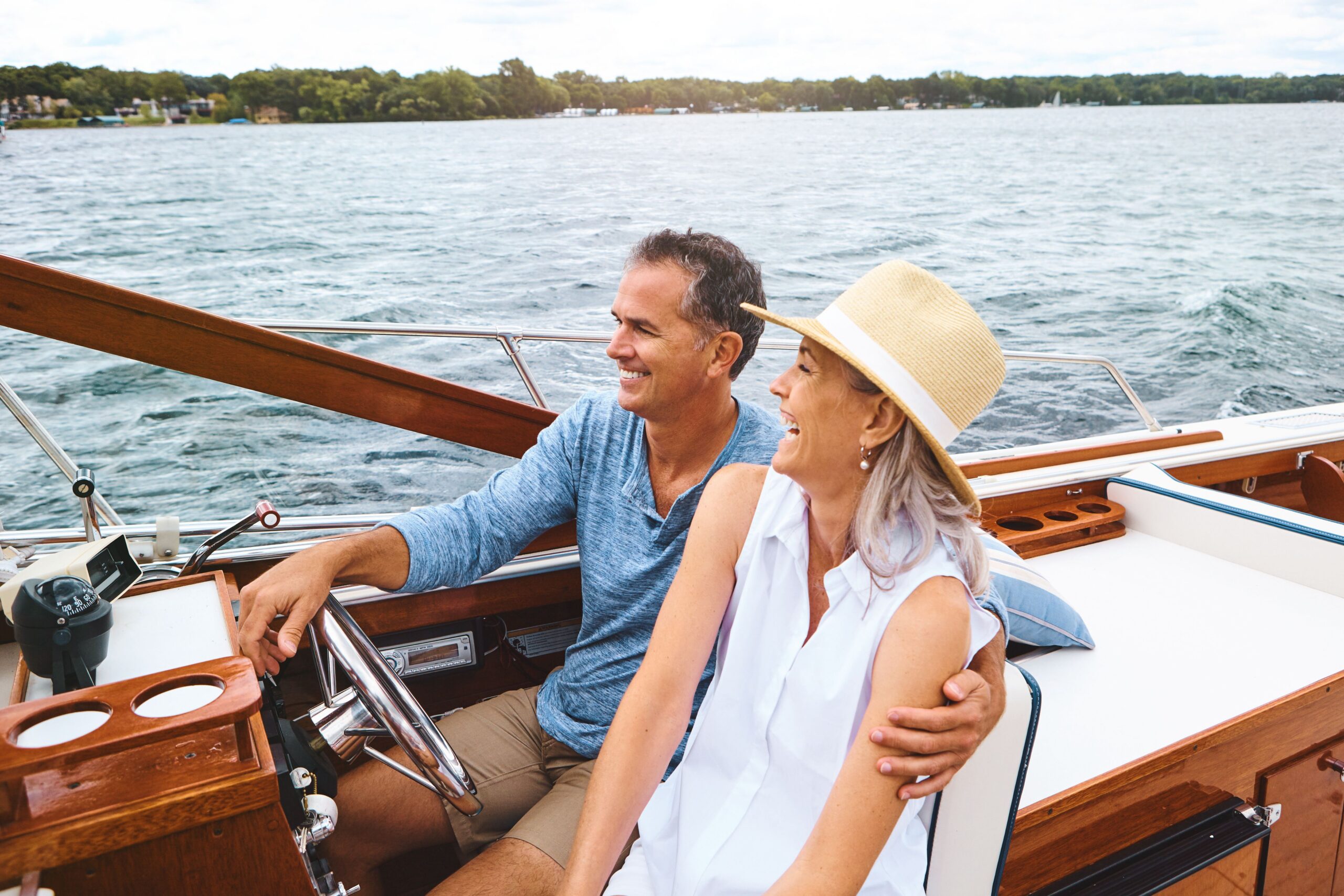couple boating on a lake scaled