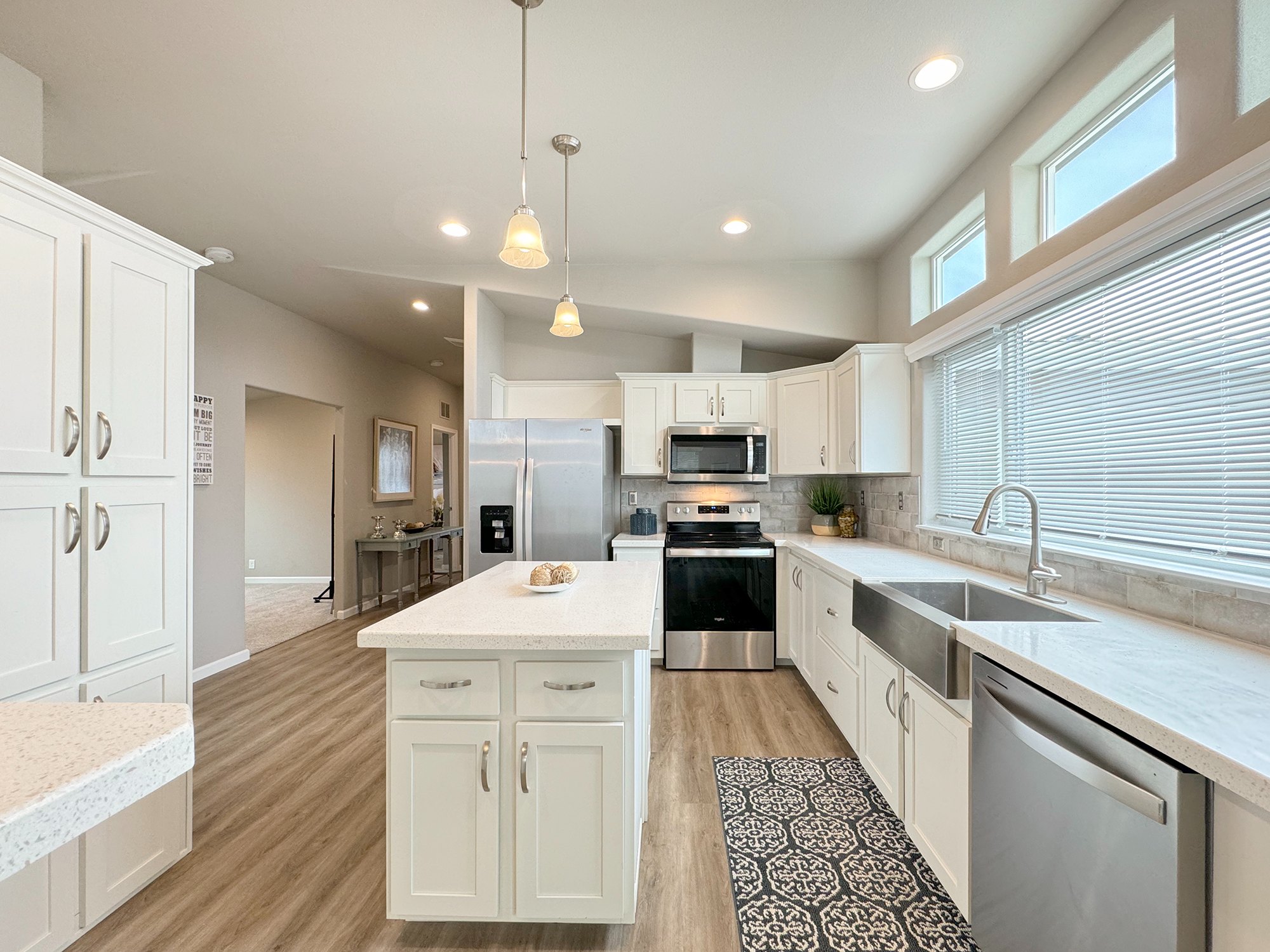 modern kitchen with island at lavender meadows in sequim wa