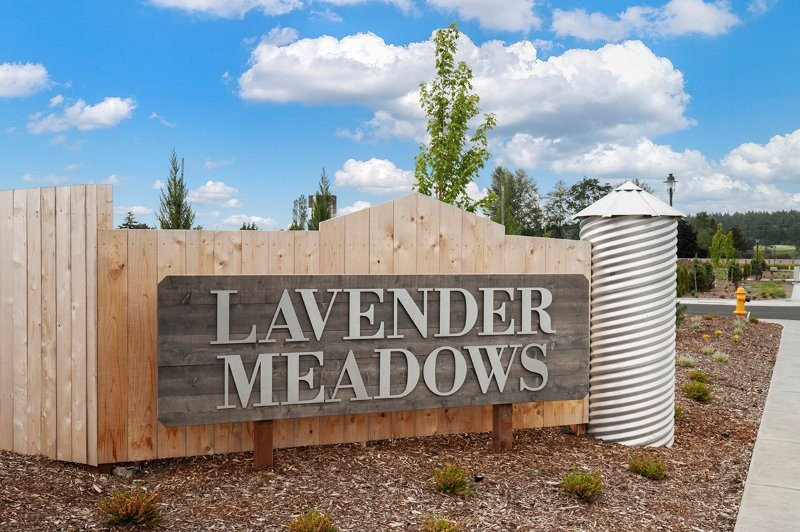 picturesque wood monument signage at lavender meadows in sequim wa