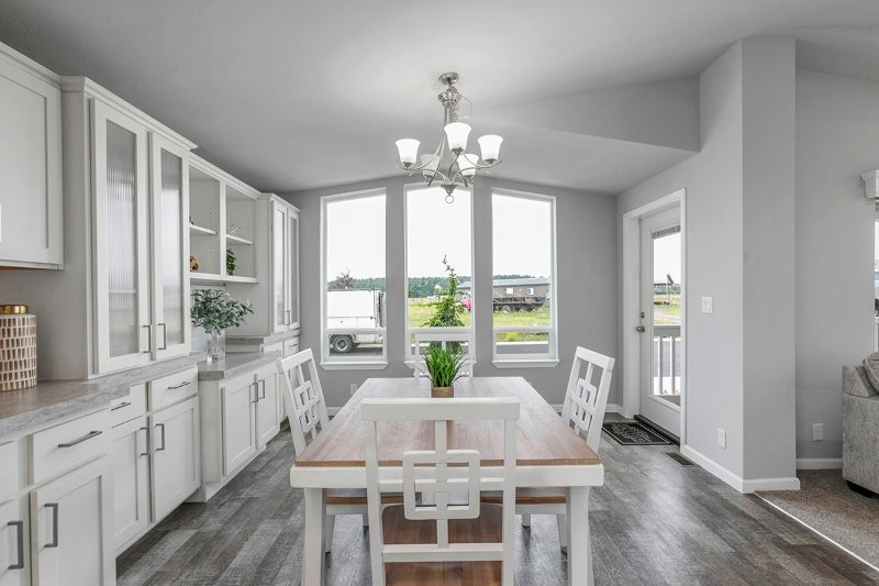 radiant dining space with custom cabinetry at lavender meadows in sequim wa